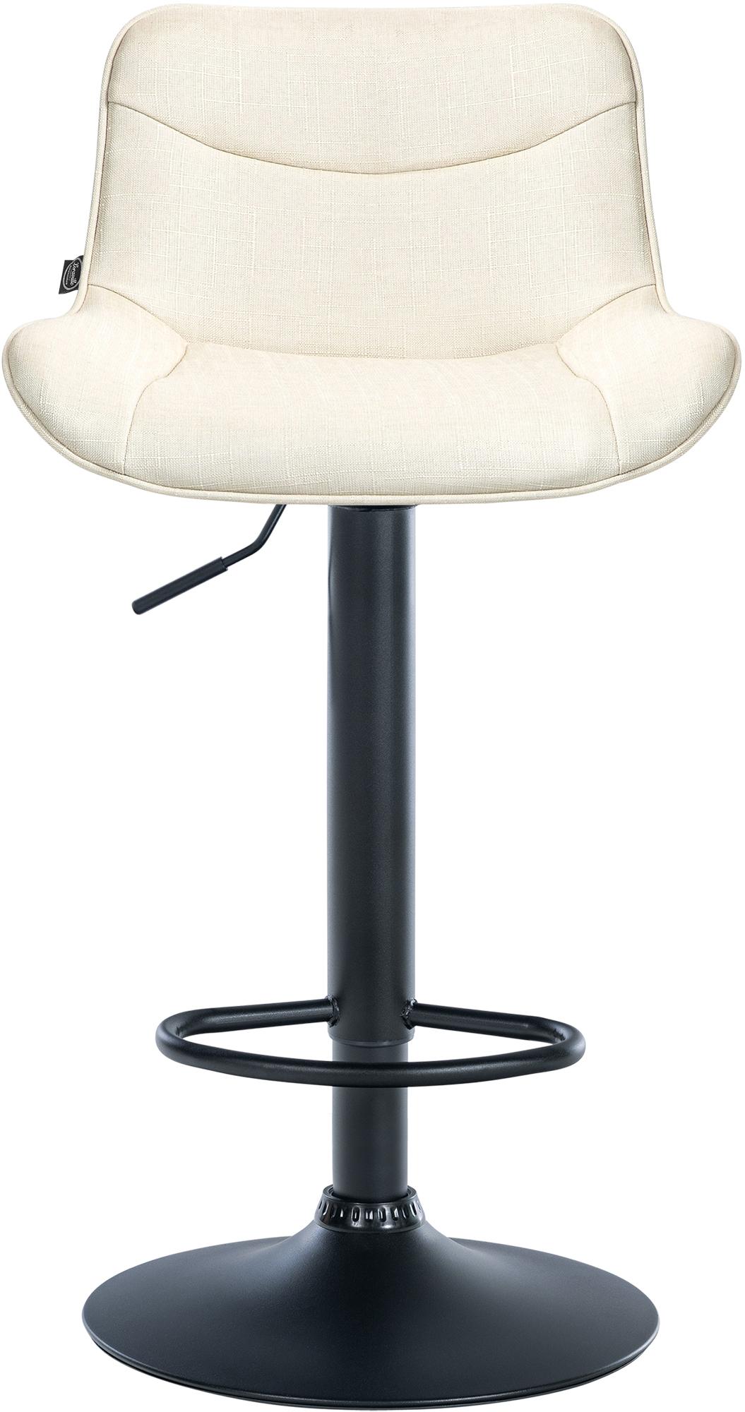 Barhocker Vonore Stoff creme schwarz