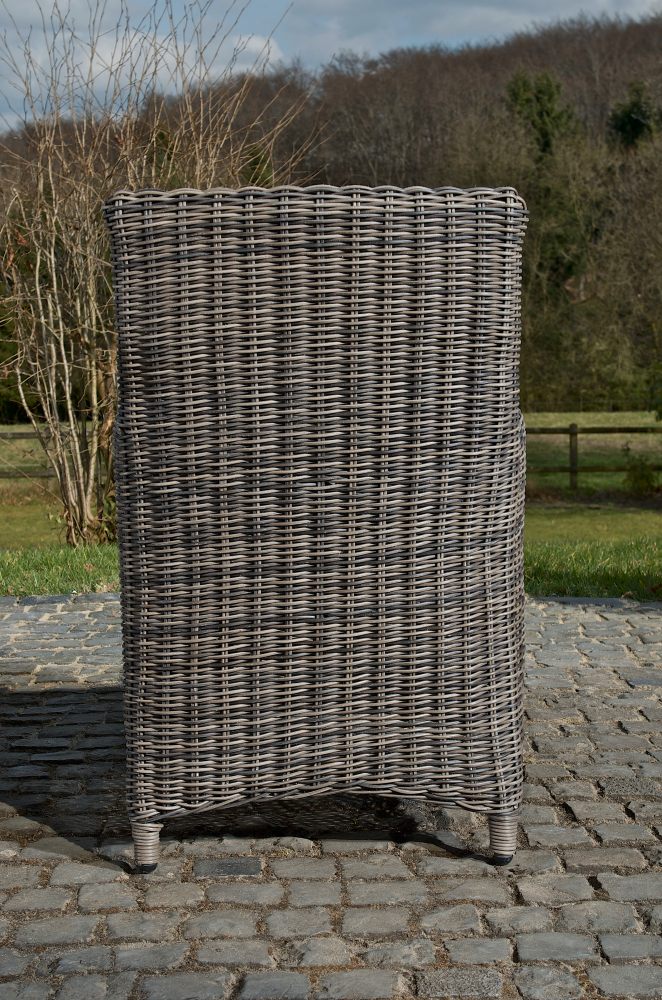 Polyrattan Gartenstuhl Fontana 5mm grau-meliert cremeweiß