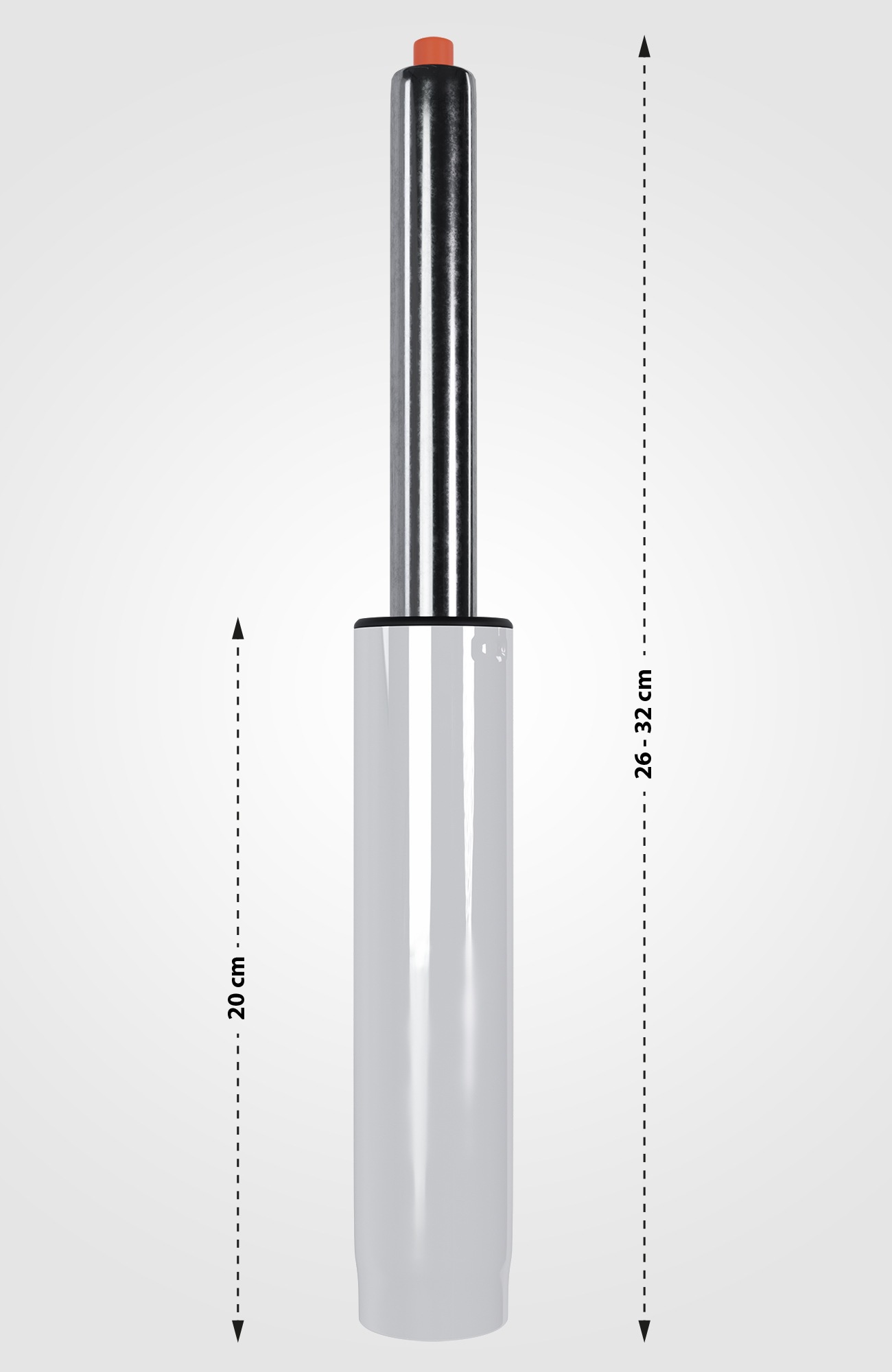 Gasdruckfeder für Bürostühle weiß Ø 5cm, Länge 260-320mm