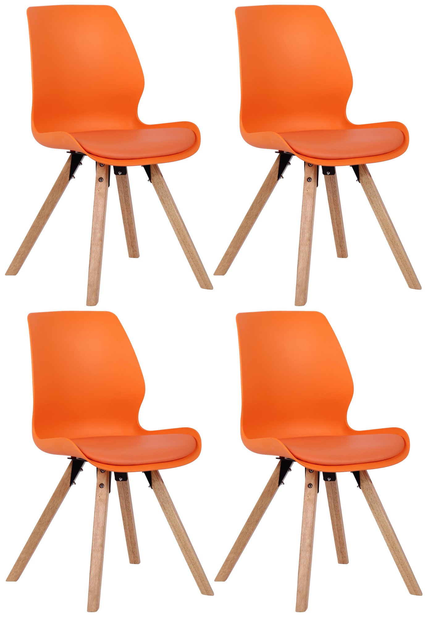 Stuhl Kunststoff orange 322301 Kunststoff | 4er | | Set Luna orange