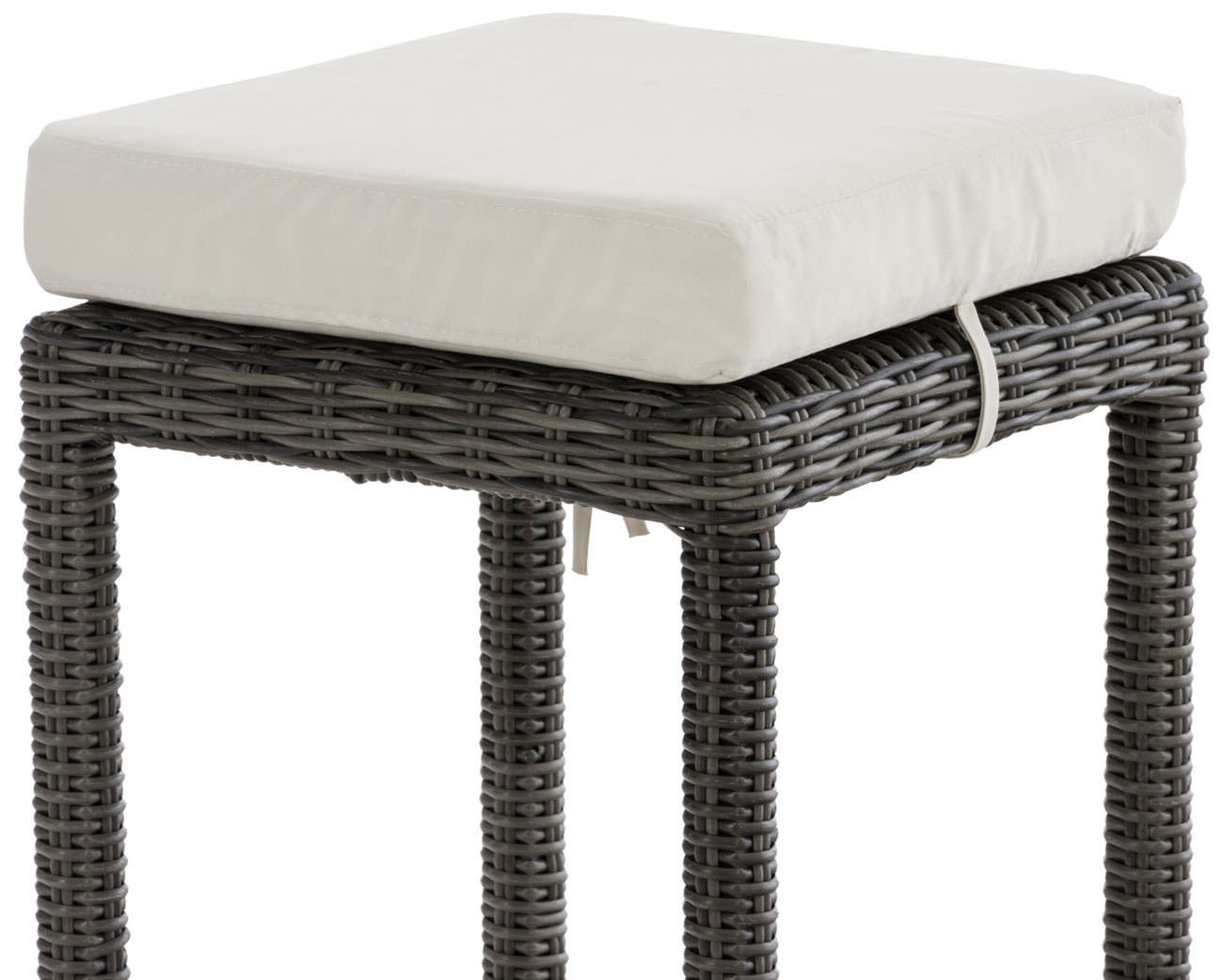 Polyrattan Barhocker Alia 5mm grau-meliert cremeweiß