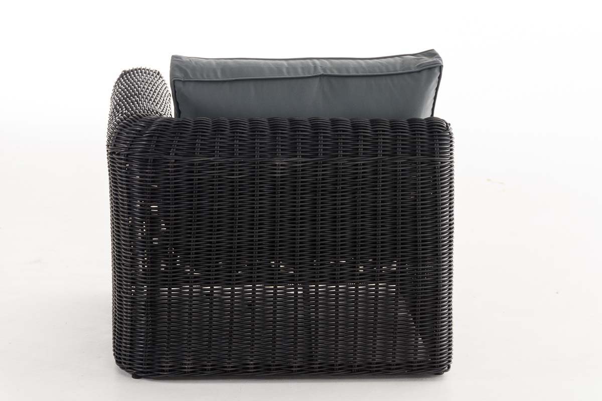 Polyrattan Eck-Sofa Marbella 5mm schwarz eisengrau