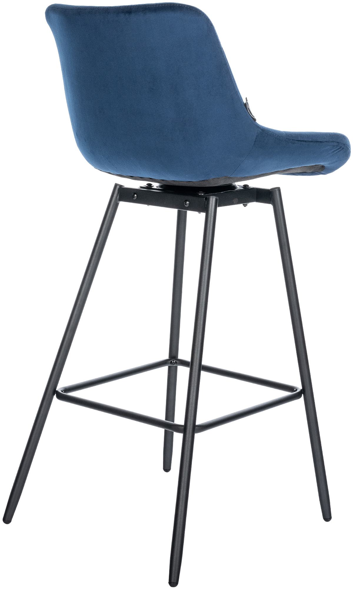 Barhocker Weston Schwenkbar blau Samt