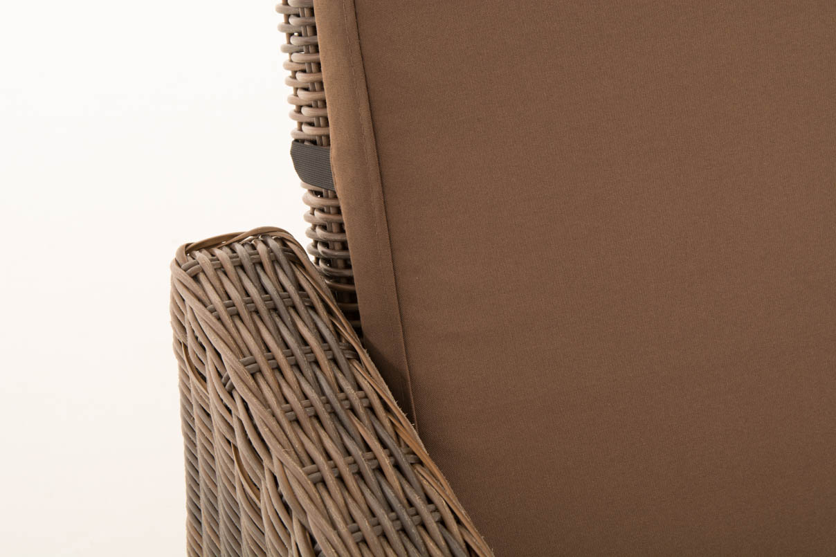 Polyrattan Sofa Ancona 5mm braun-meliert terrabraun