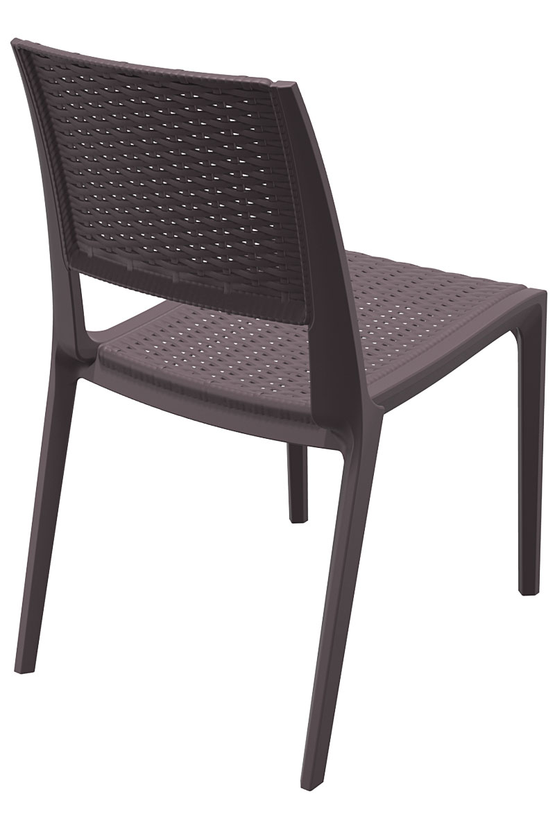 Kunststoff Stapelstuhl Verona, Rattan Optik braun