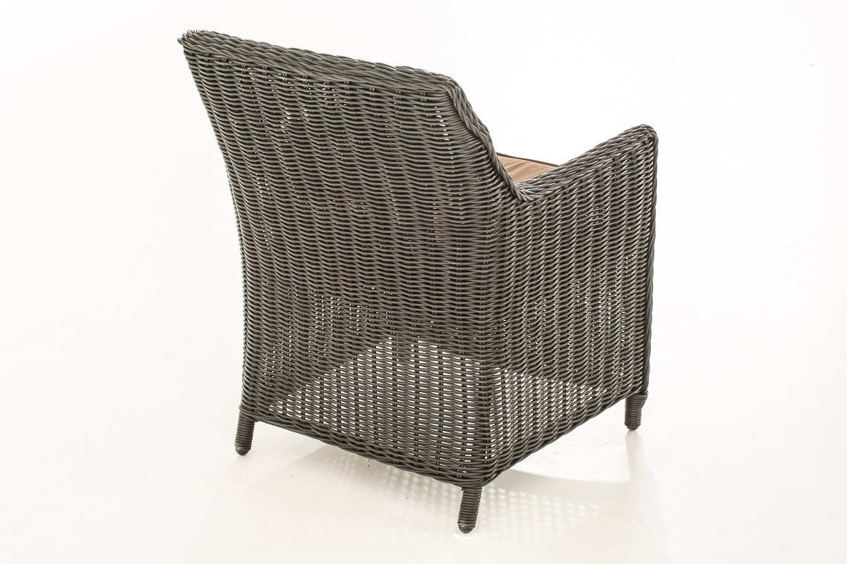 Polyrattan Sessel Sandnes 5mm schwarz terrabraun