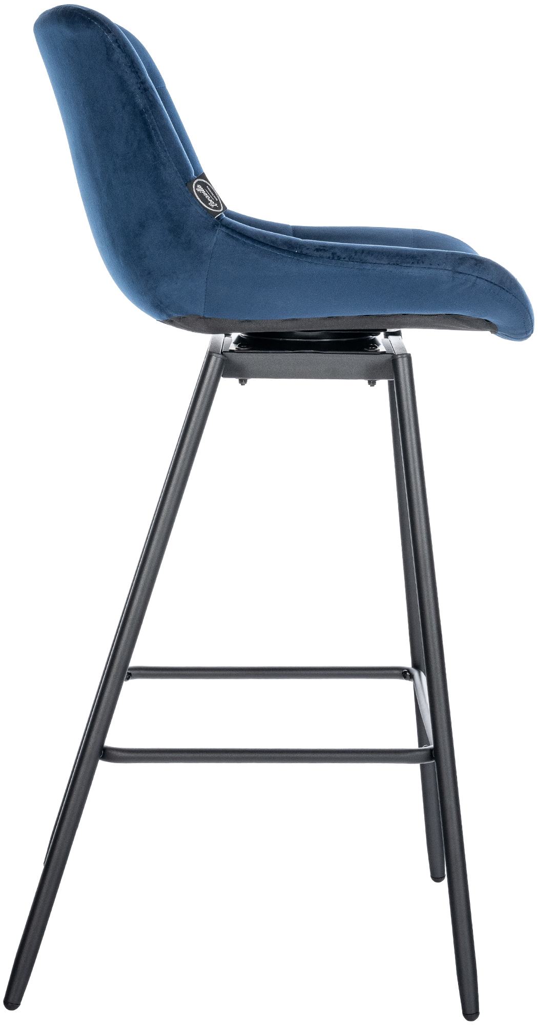 Barhocker Weston Schwenkbar blau Samt