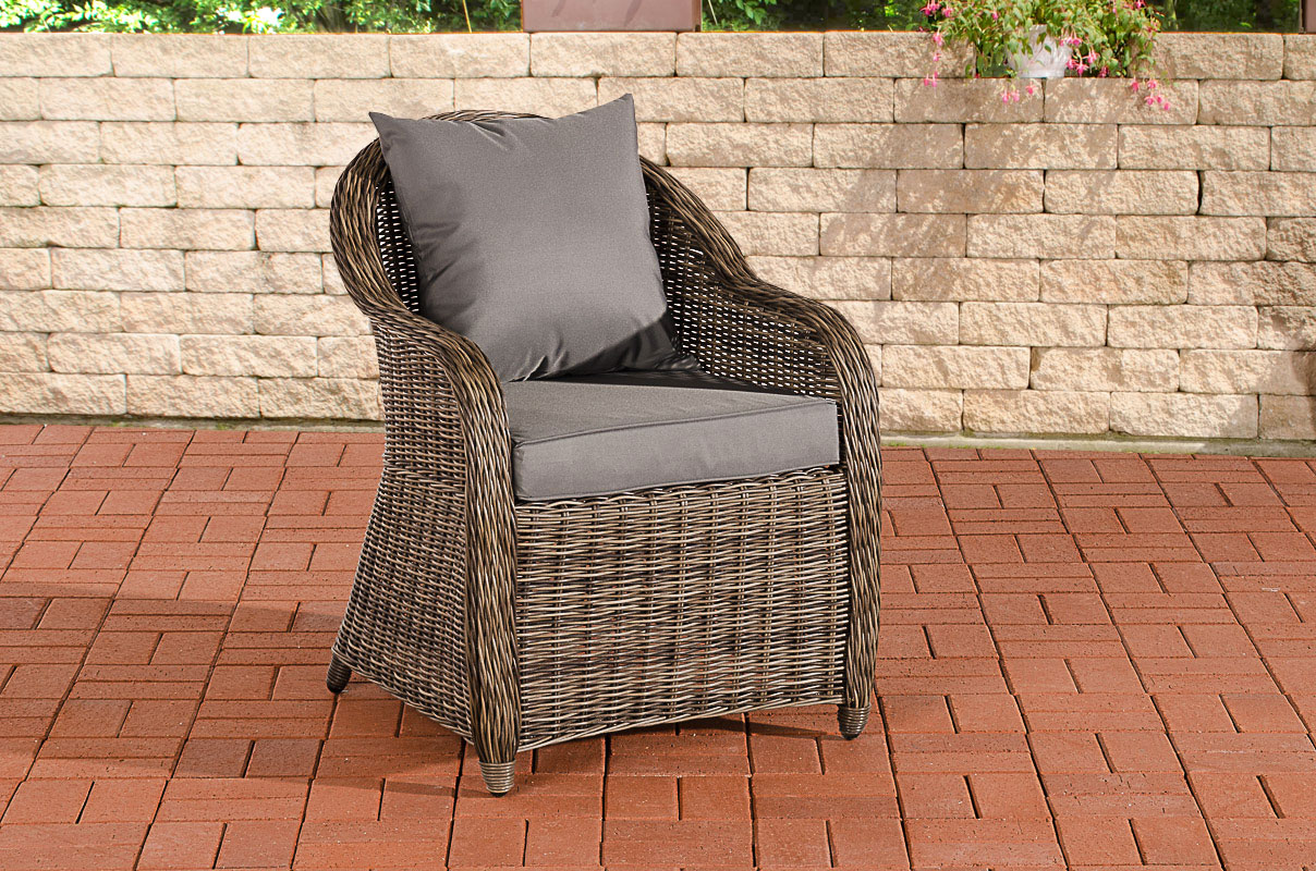 Polyrattan Sessel Farsund 5mm grau-meliert eisengrau