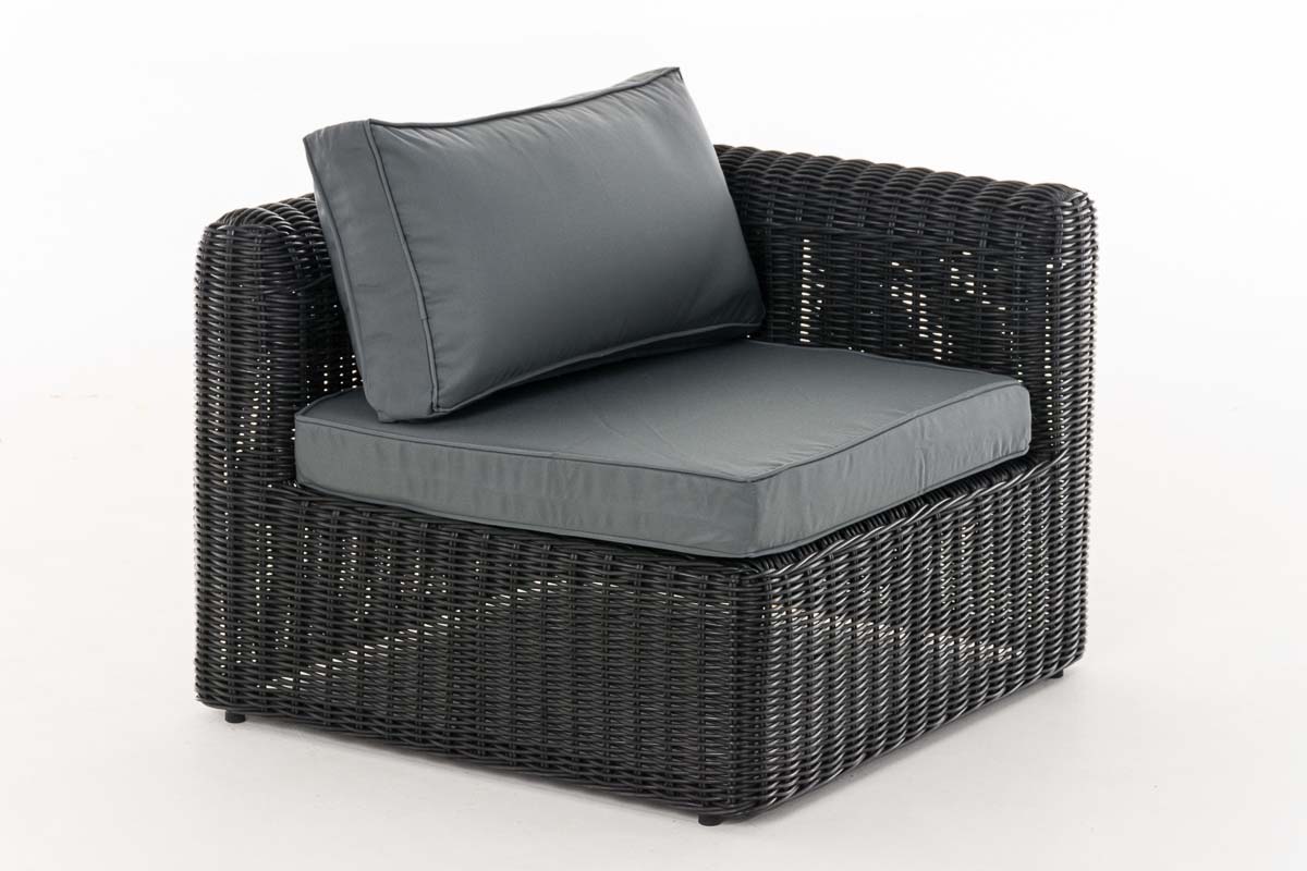 Polyrattan Eckelement Links Marbella schwarz eisengrau