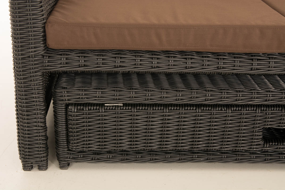 Polyrattan Sofa Ancona 5mm schwarz terrabraun