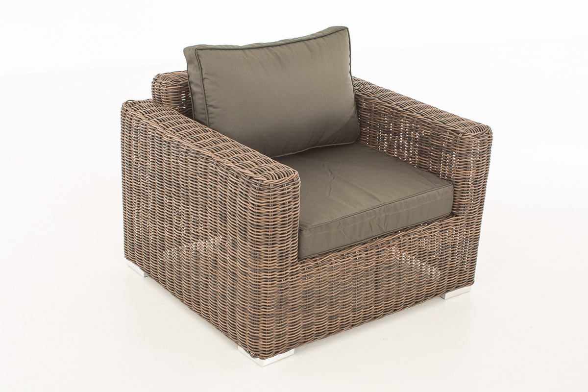 Polyrattan Gartengarnitur Madeira 2-1-1 braun-meliert anthrazit