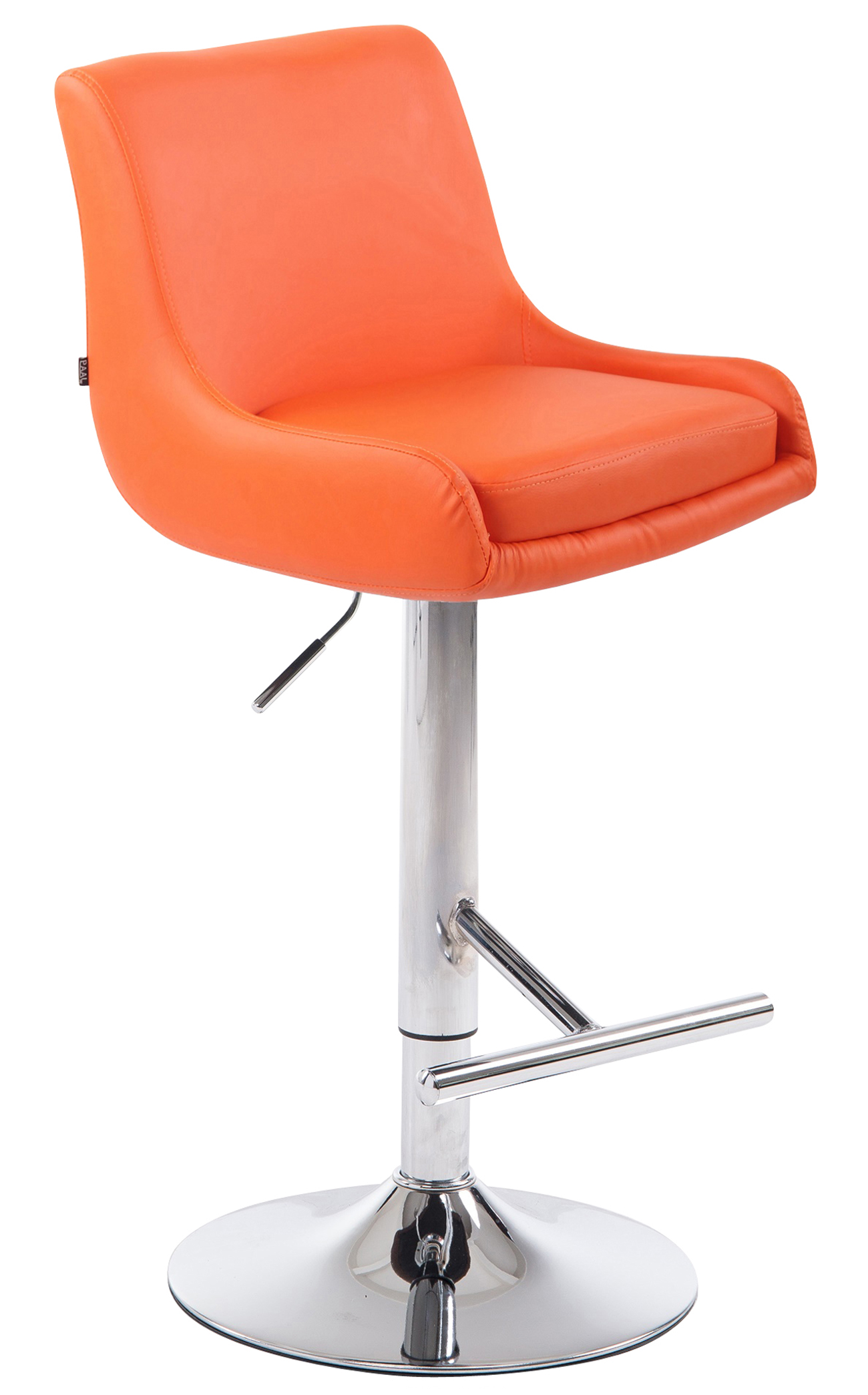 Barhocker Club Kunstleder orange chrom