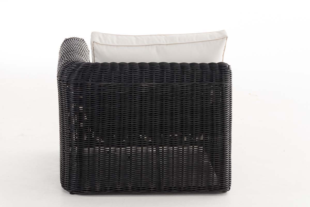 Polyrattan Eck-Sofa Marbella 5mm schwarz cremeweiß