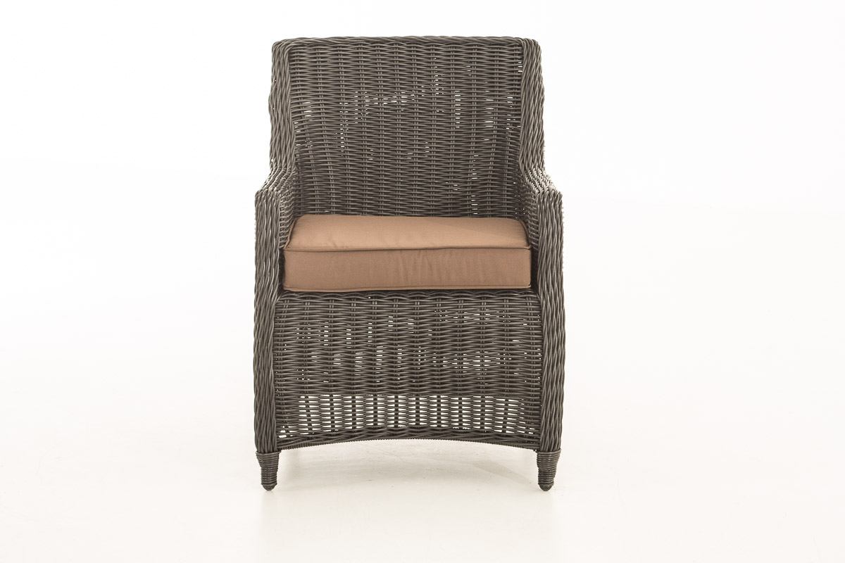 Polyrattan Sessel Sandnes 5mm schwarz terrabraun