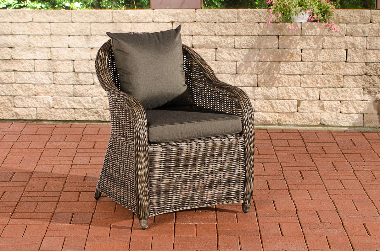 Polyrattan Sessel Farsund 5mm grau-meliert anthrazit