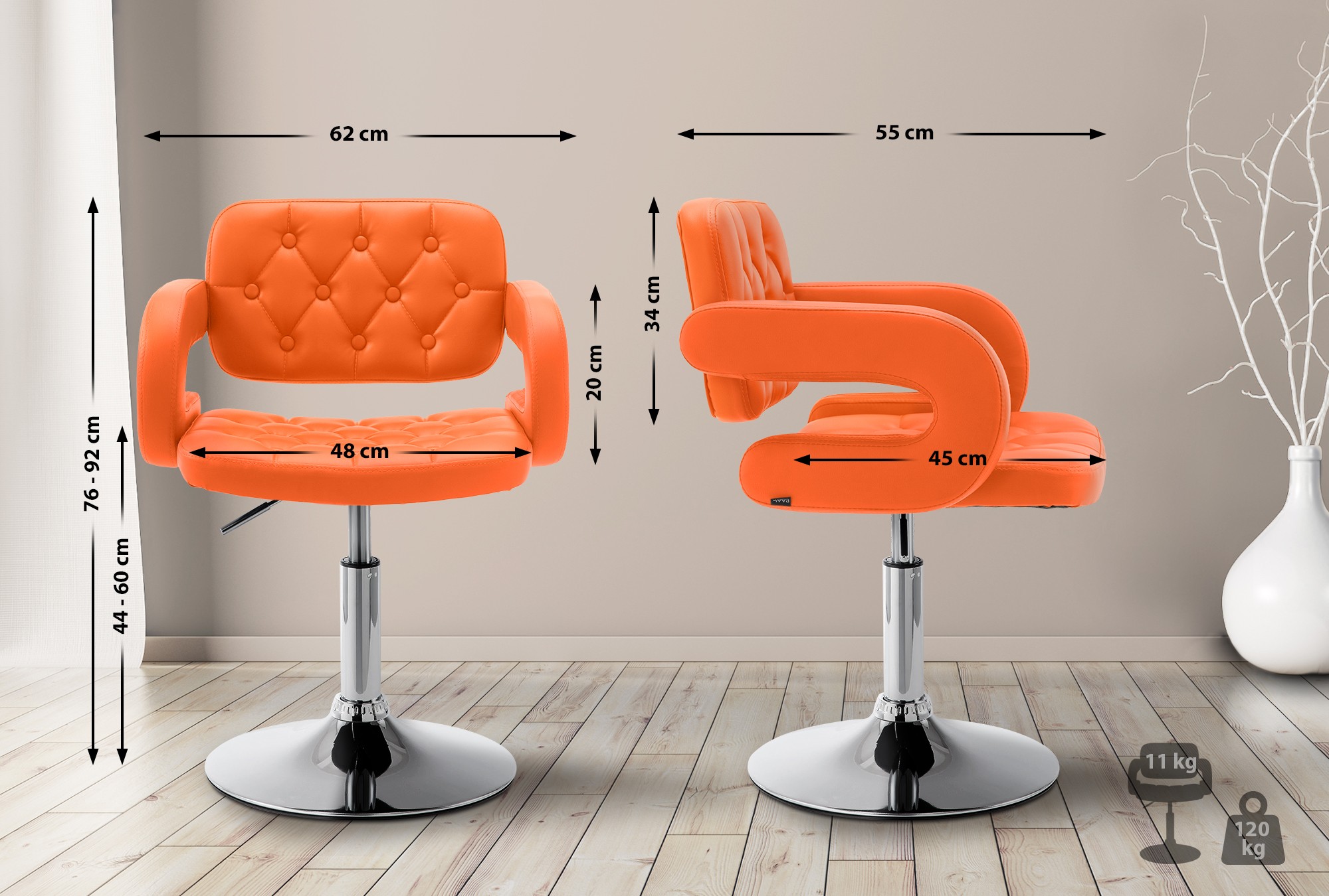 Lounger Dublin Kunstleder orange