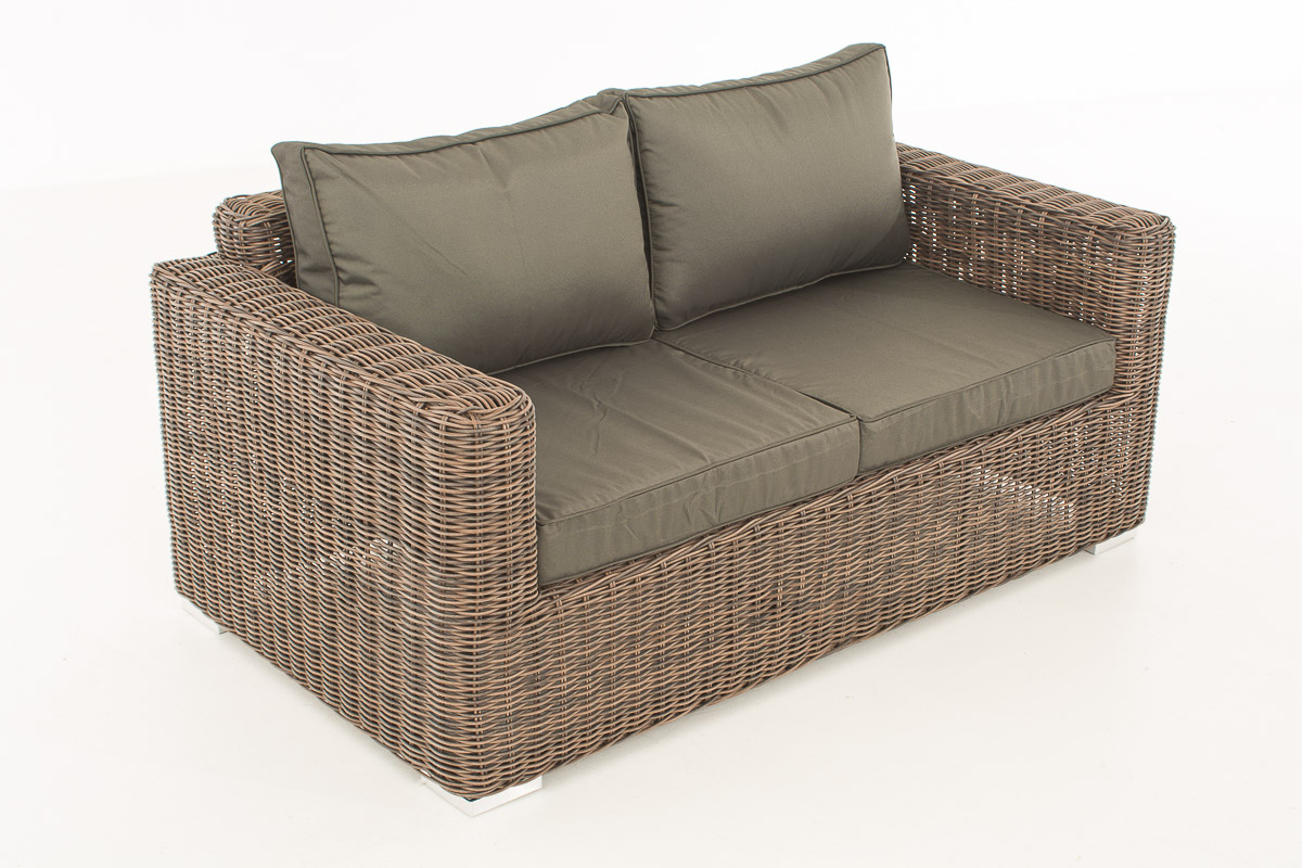 Polyrattan Gartengarnitur Madeira 2-1-1 braun-meliert anthrazit