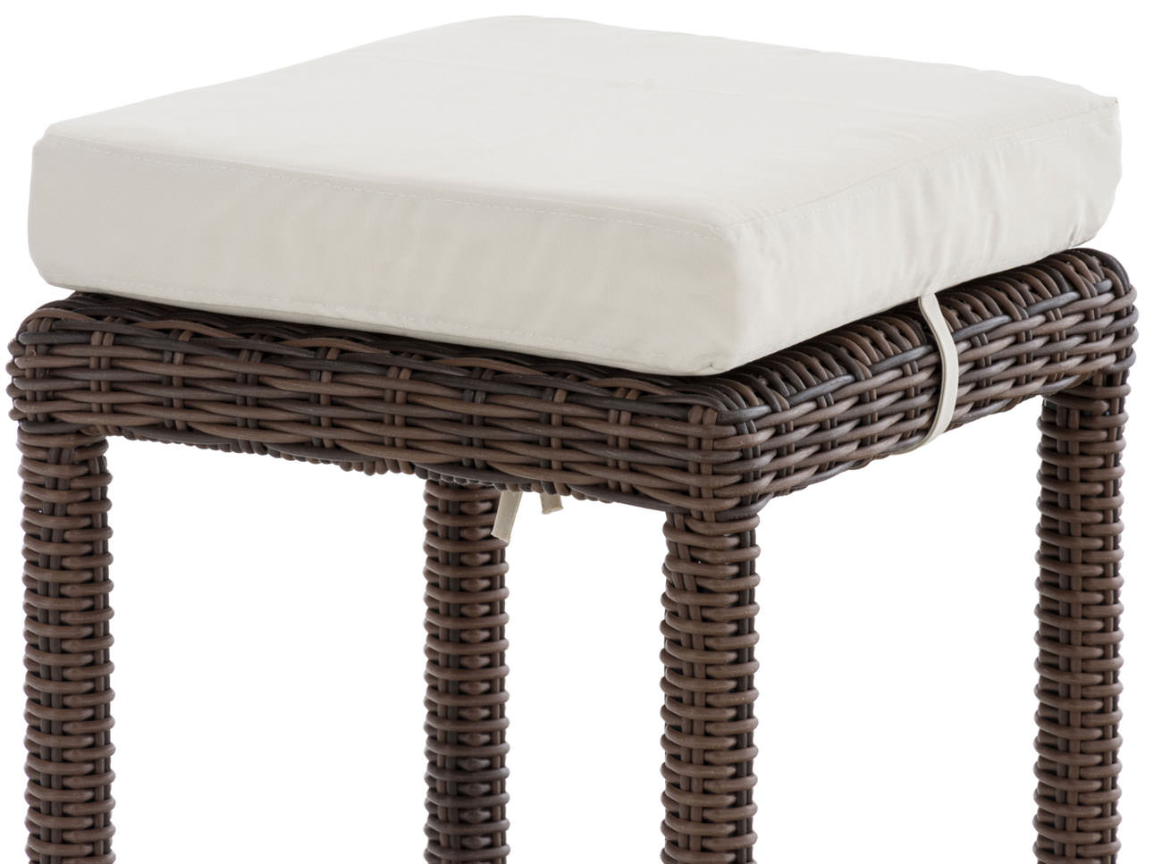 Polyrattan Barhocker Alia 5mm braun-meliert cremeweiß