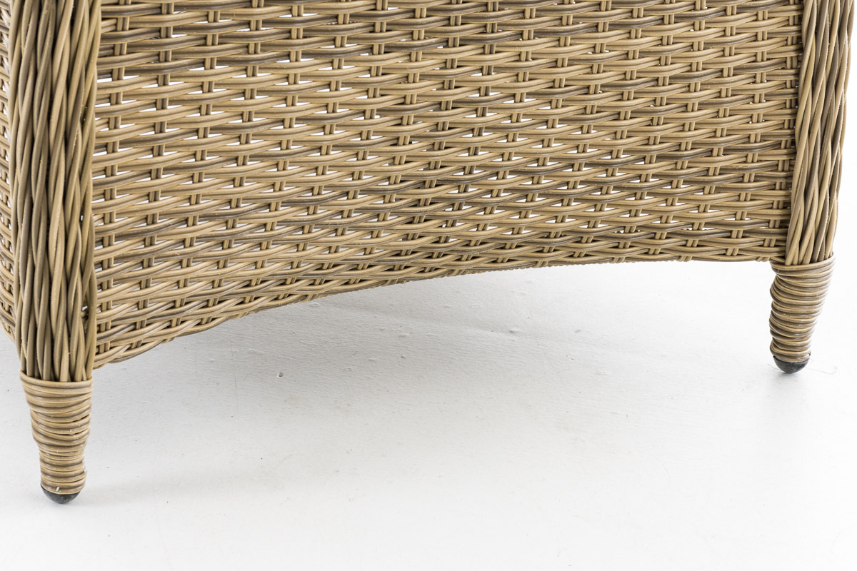 Polyrattan Verstellbarer Sessel Breno inkl. Fußhocker natura cremeweiß