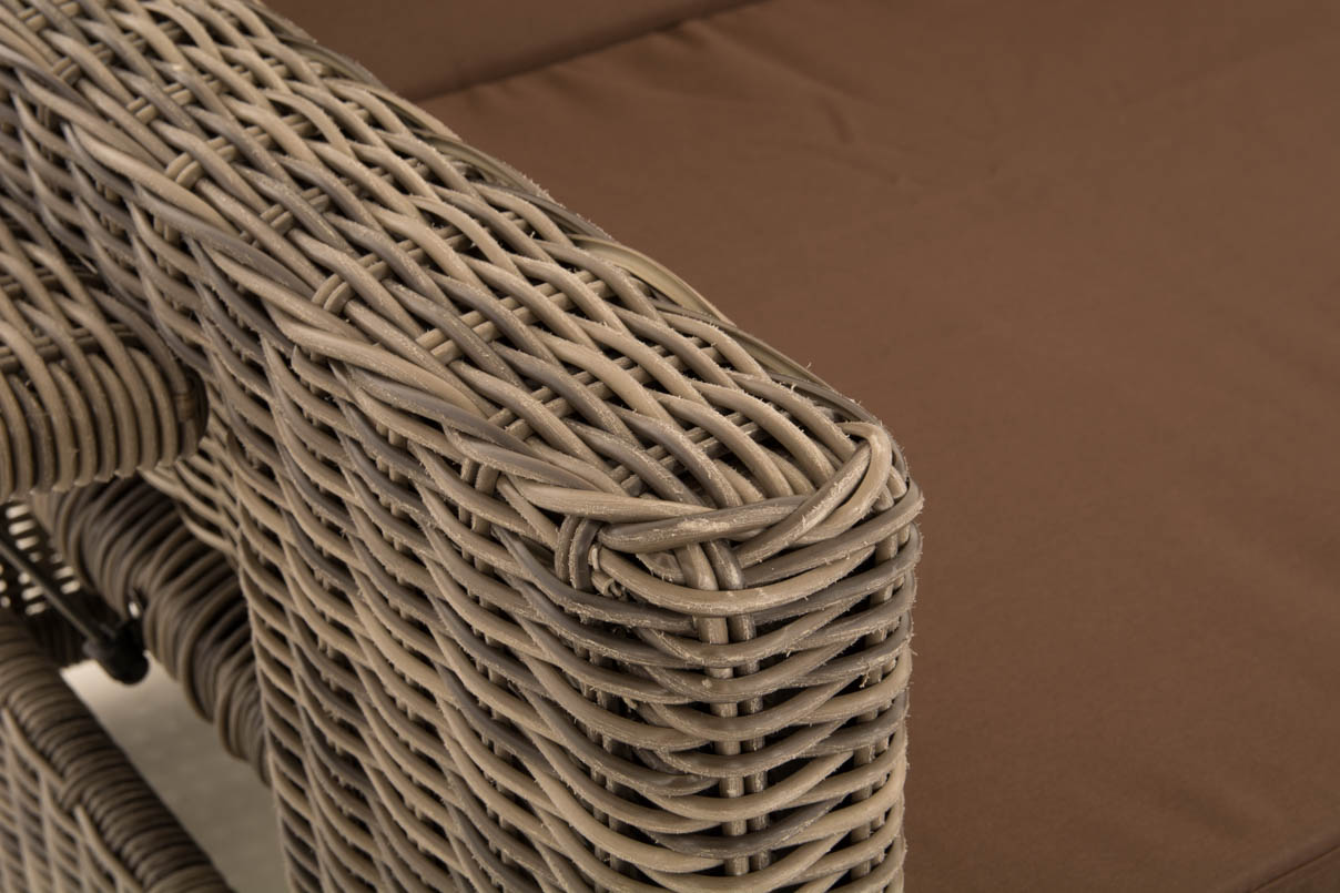 Polyrattan Sofa Ancona 5mm grau-meliert terrabraun