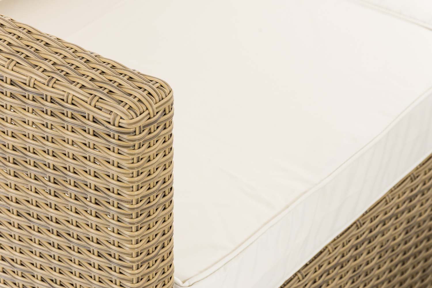 Polyrattan Ecksofa-Garnitur Genero 5mm natura cremeweiß